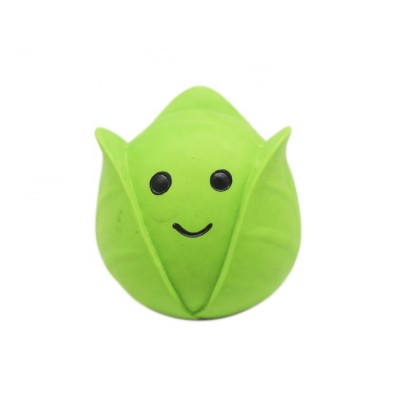 Vegetable Design With Smile Cabbage Shape Squeaky Latex Dog Pet Chew Toy